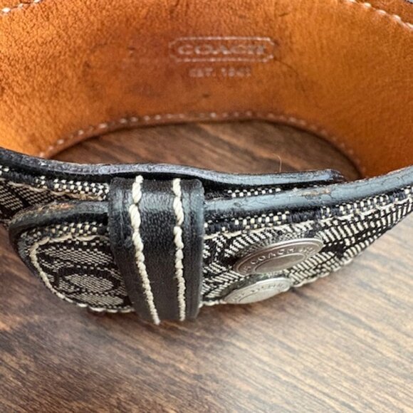Coach Vintage Signature Monogram Canvas & Leather Cuff - Picture 3 of 6